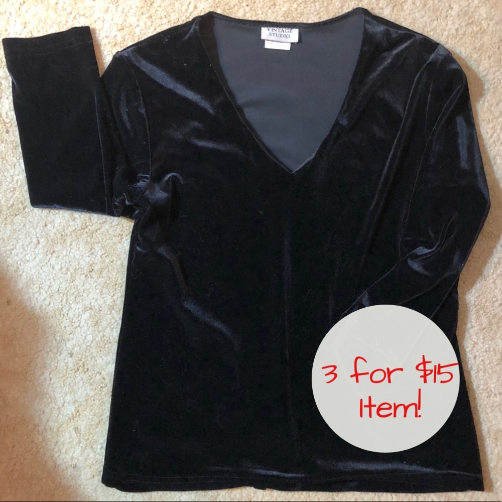 Black Velvet V-Neck